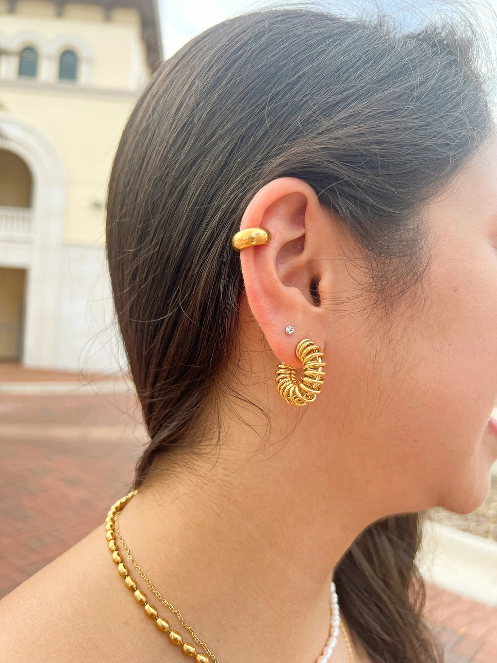SPIRAL GOLD HOOPS