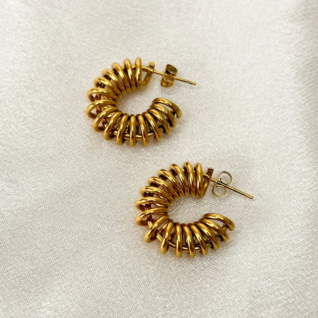 SPIRAL GOLD HOOPS