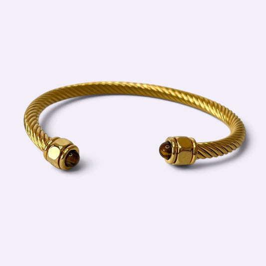 CHUNKY GOLD STONE BRACELET