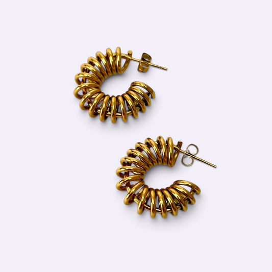 SPIRAL GOLD HOOPS