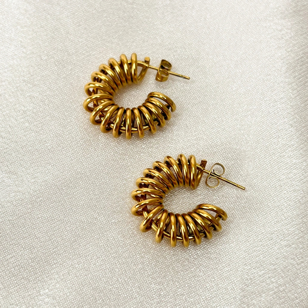 SPIRAL GOLD HOOPS